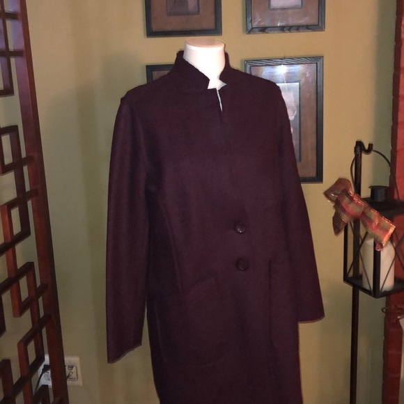 Chico's Jackets & Blazers - Chico’s ls Boiled wool ottoman topper deep raisin.